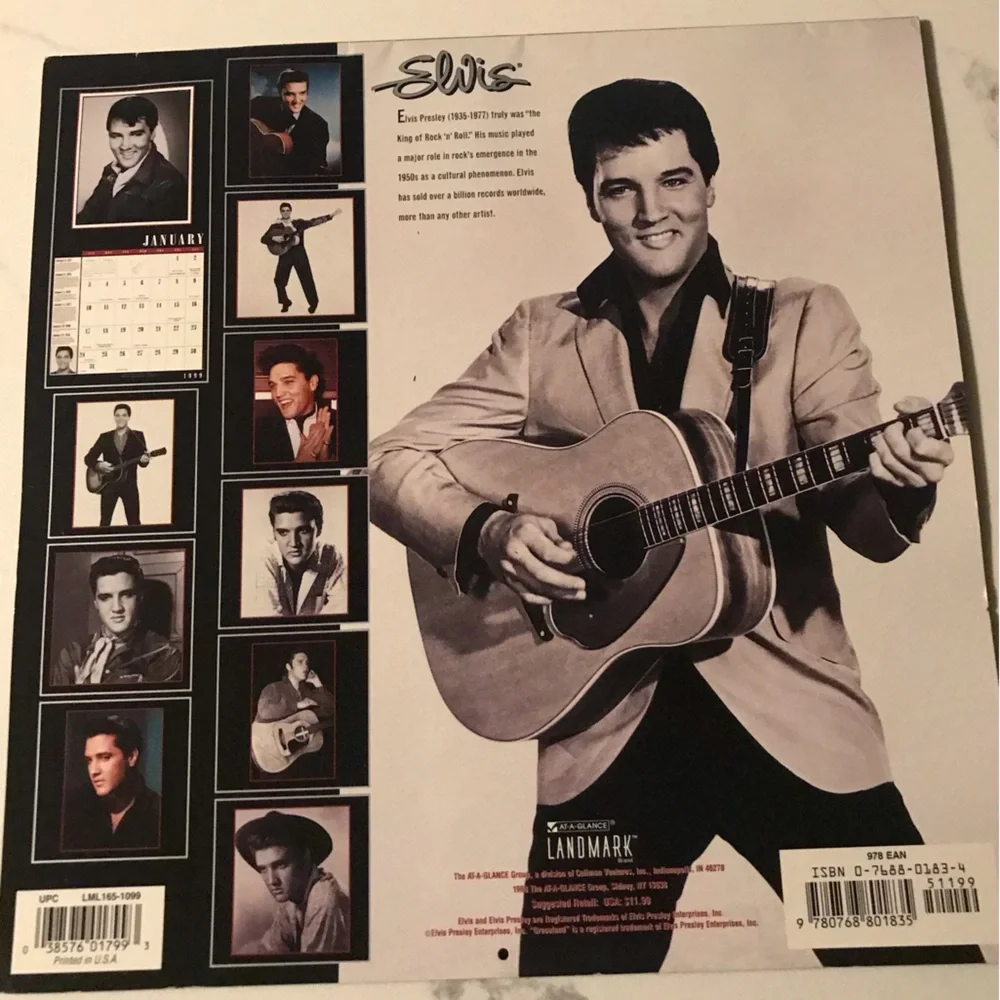 Vintage Elvis 1999 Calendar